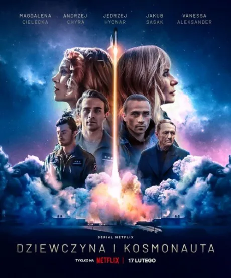 Девушка и космонавт — постер