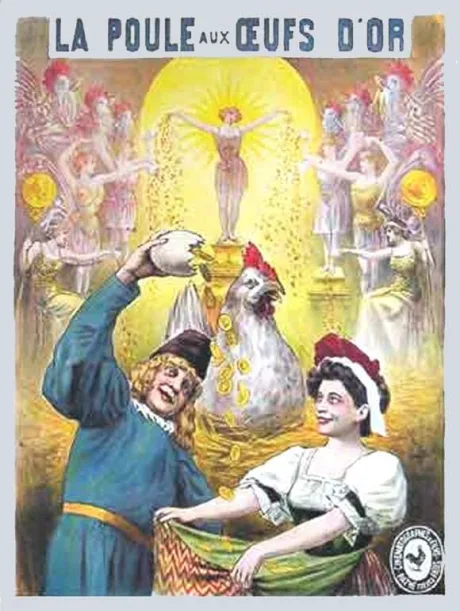 Курица, несущая золотые яйца — постер