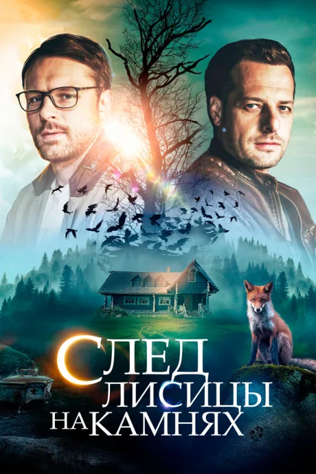 След лисицы на камнях — постер