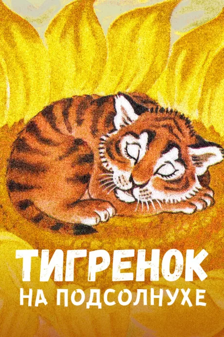Тигренок на подсолнухе — постер